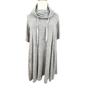 Lou & Grey Signature Soft Oversized Marled Knit Cowl Neck Dress XS